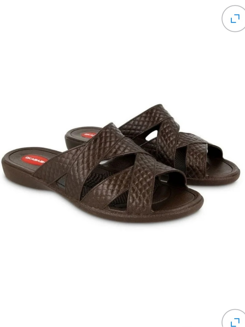 Okabashi Cross Strap Women's Sandals-Brown - ML